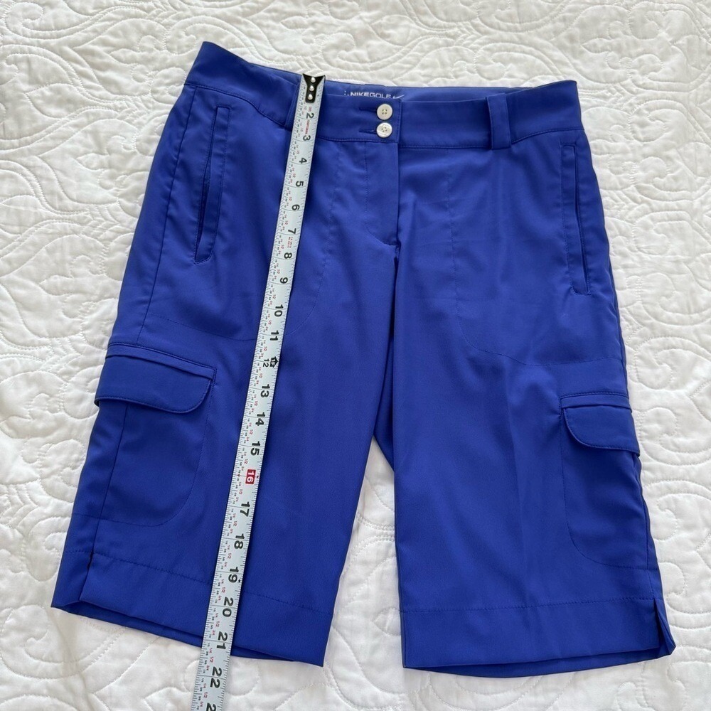 Nike Tour Performance Dri-Fit Periwinkle Sport Golf Bermuda Shorts Women's 4 EUC - Picture 10 of 11